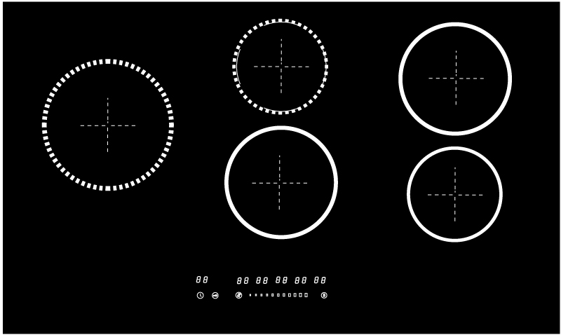 5 cooking zones